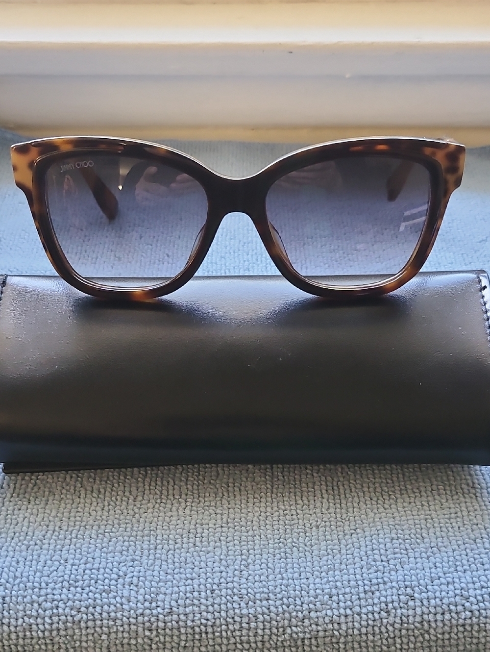New Jimmy Choo  Model Bebi/S , Tortoise Cat-Eye Sunglasses  Gradient Lens- Brown